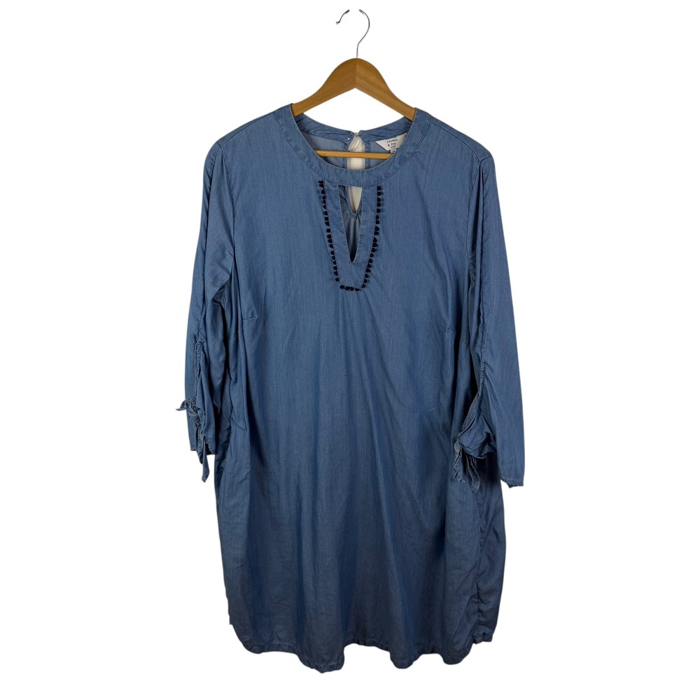 crown & ivy Blue Tunic Mini Dress